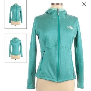 North Face Green/Blue Zip-Up